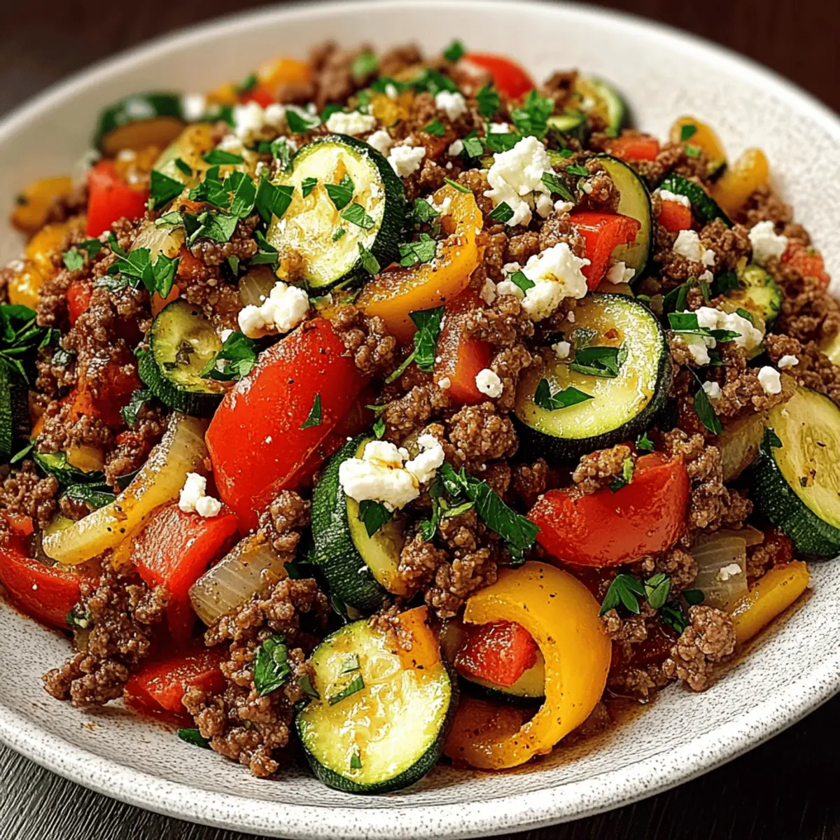 Mediterranean Ground Beef Stir Fry