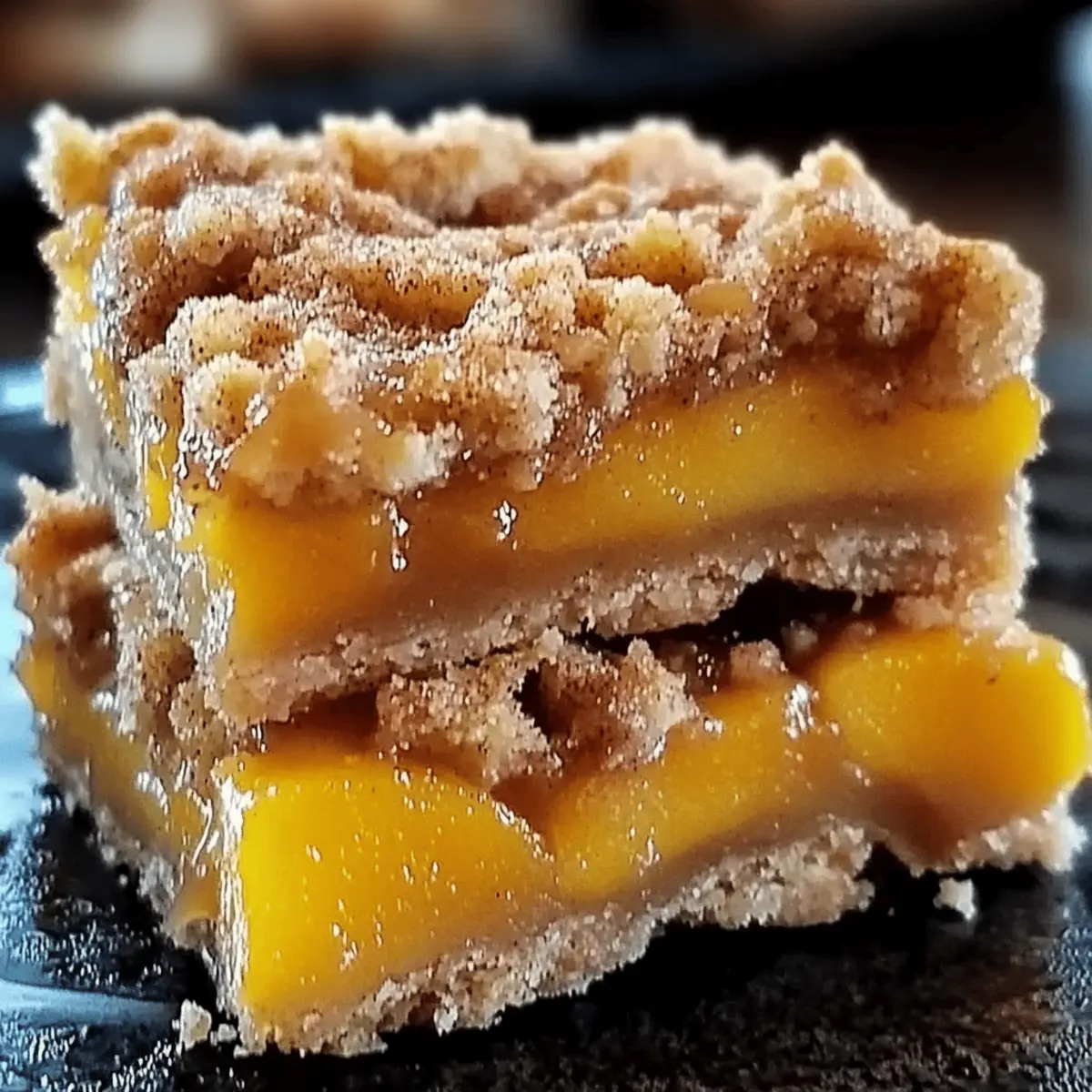 Cinnamon Peach Crumble Bars
