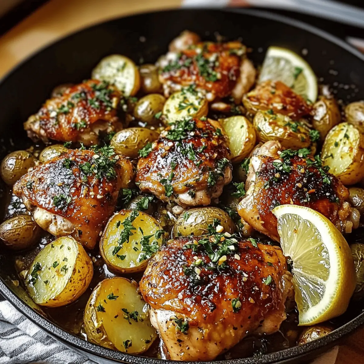 Garlic Butter Chicken and Potatoes Skillet