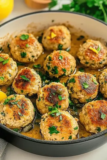 Savory Chicken Piccata Meatballs