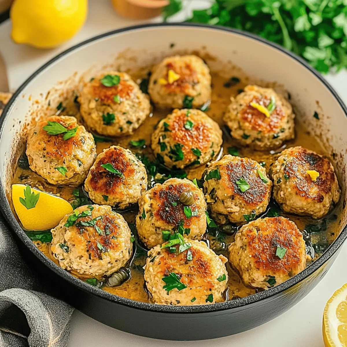 Savory Chicken Piccata Meatballs