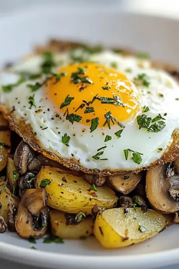 Wild Mushroom Hash And Eggs
