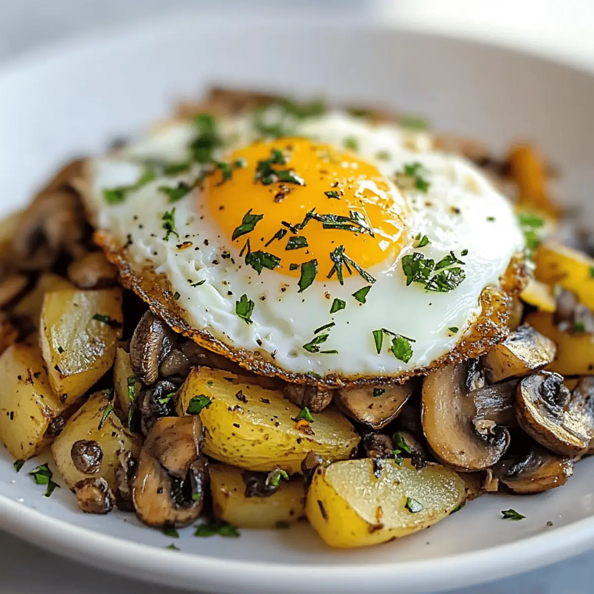 Wild Mushroom Hash And Eggs