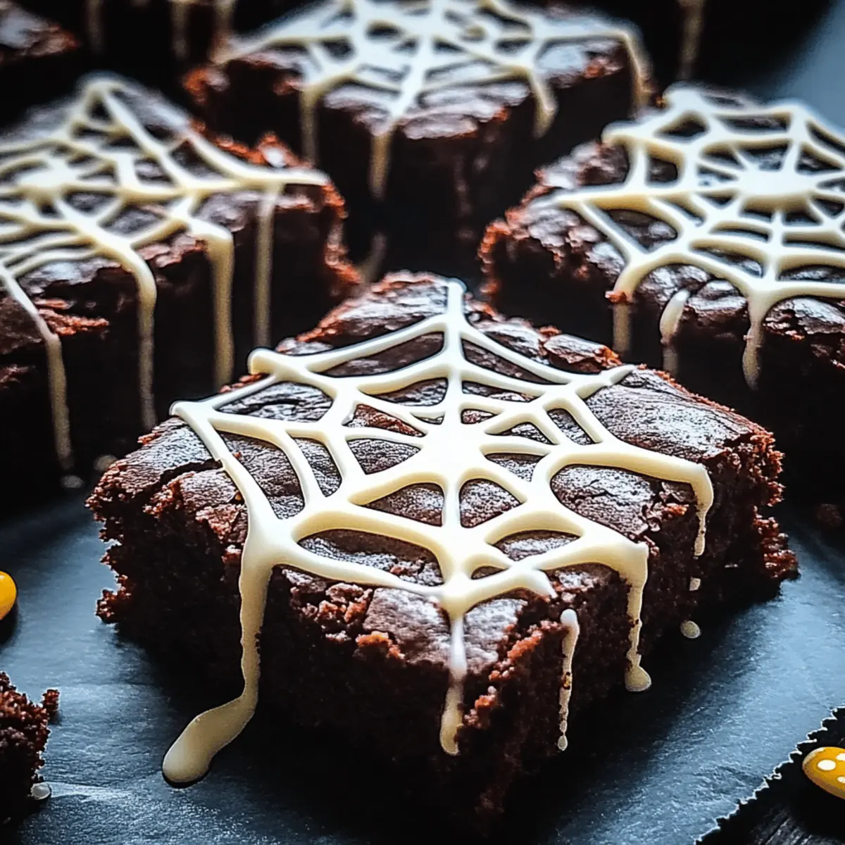 Spooky Spider Web Halloween Brownies