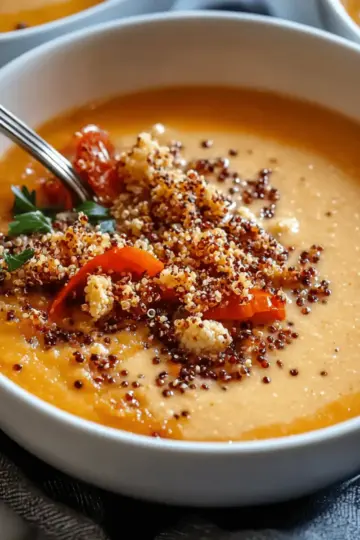 Roasted Garlic Cauliflower And Tomato Soup