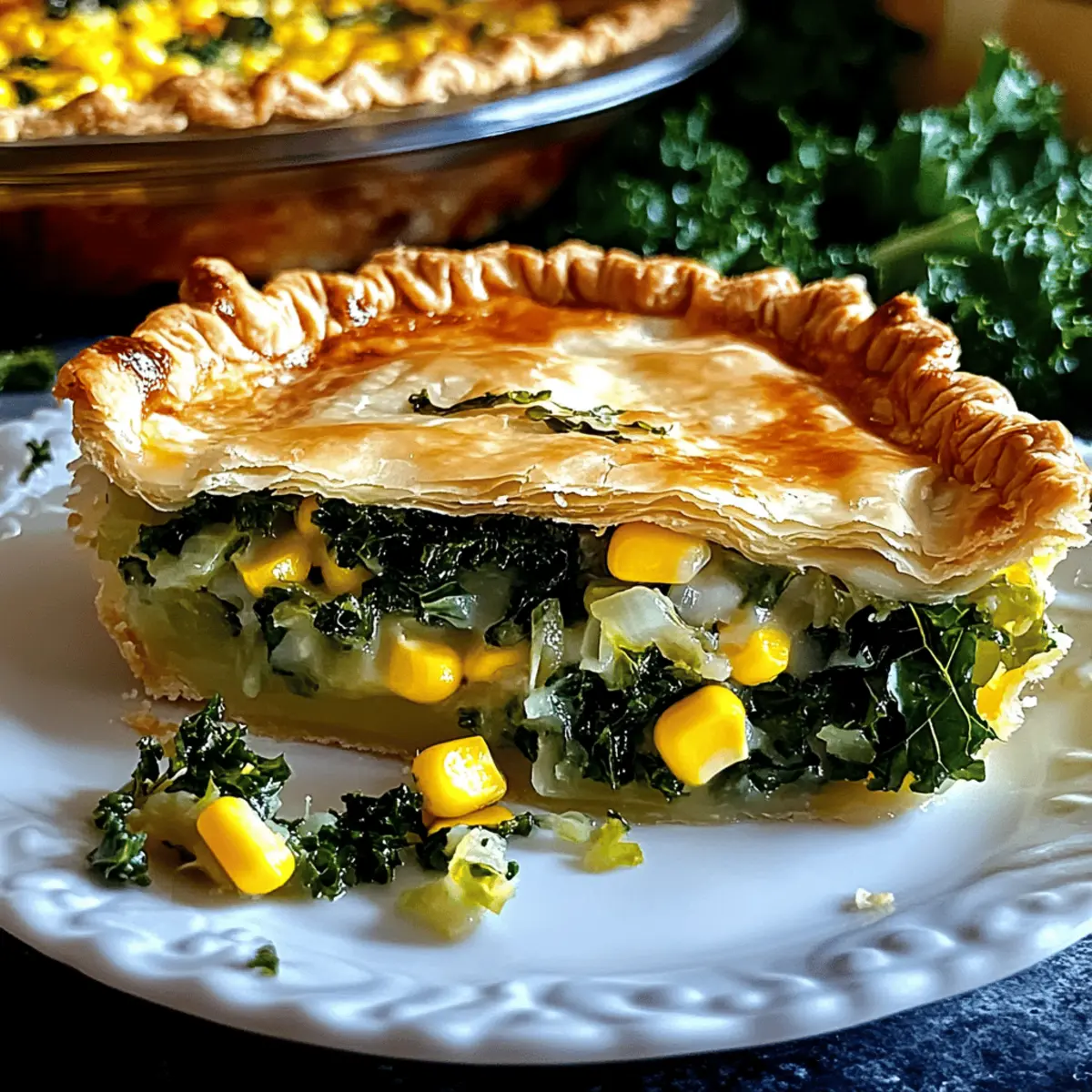 Brussels Sprouts Kale And Corn Pie