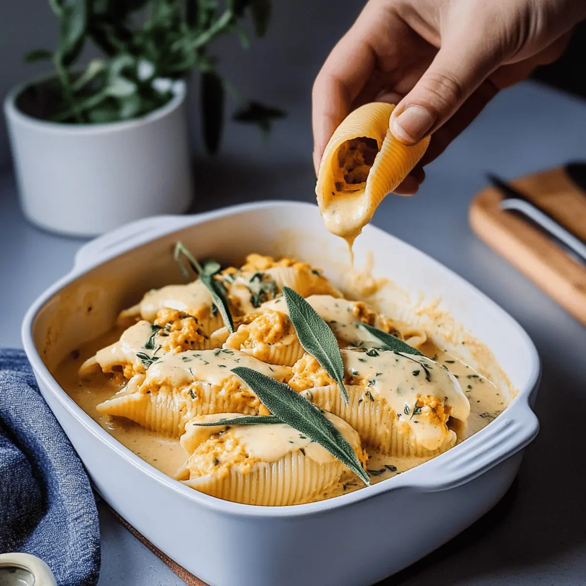 Vegan Pumpkin Ricotta Stuffed Shells