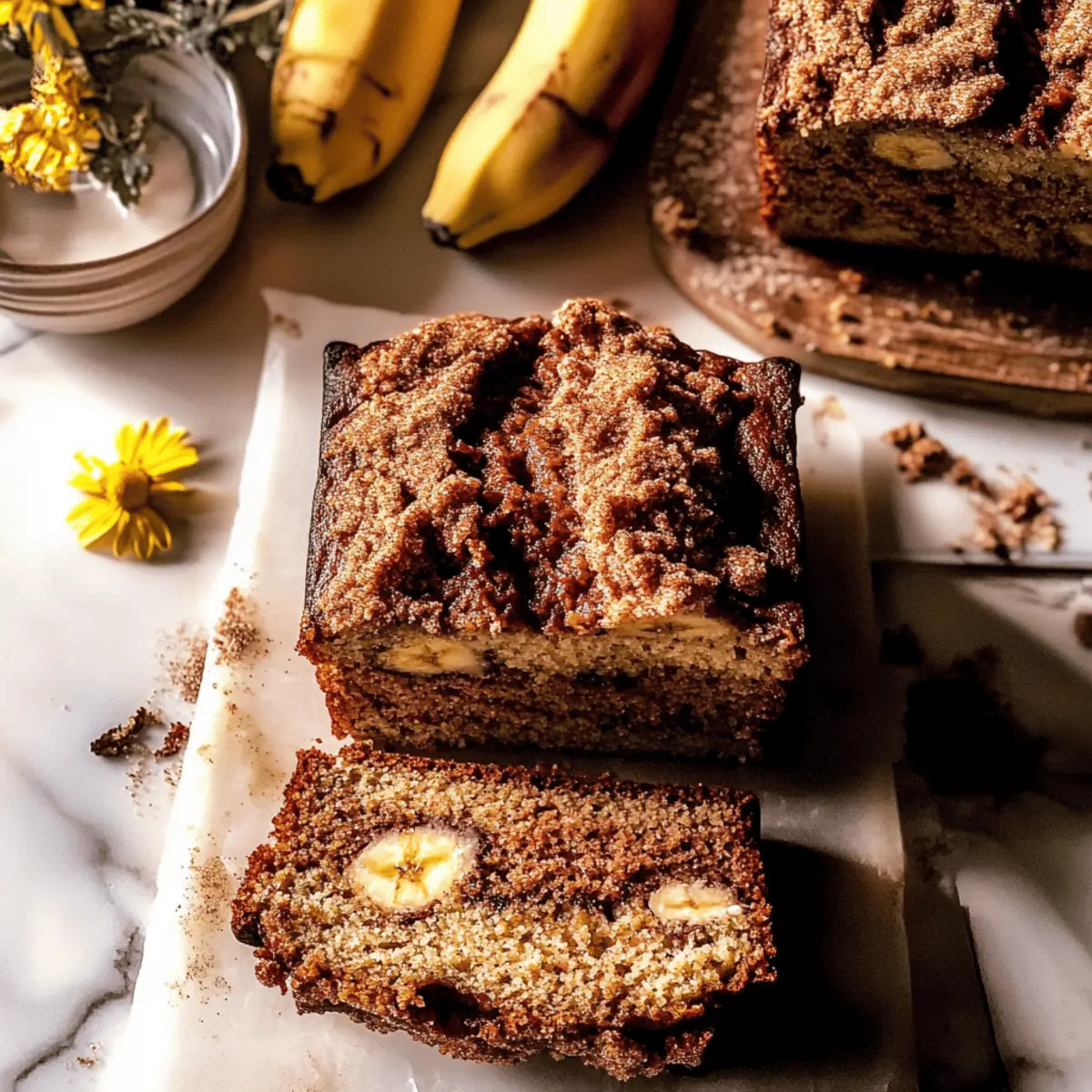 Cinnamon Crunch Swirled Banana Bread