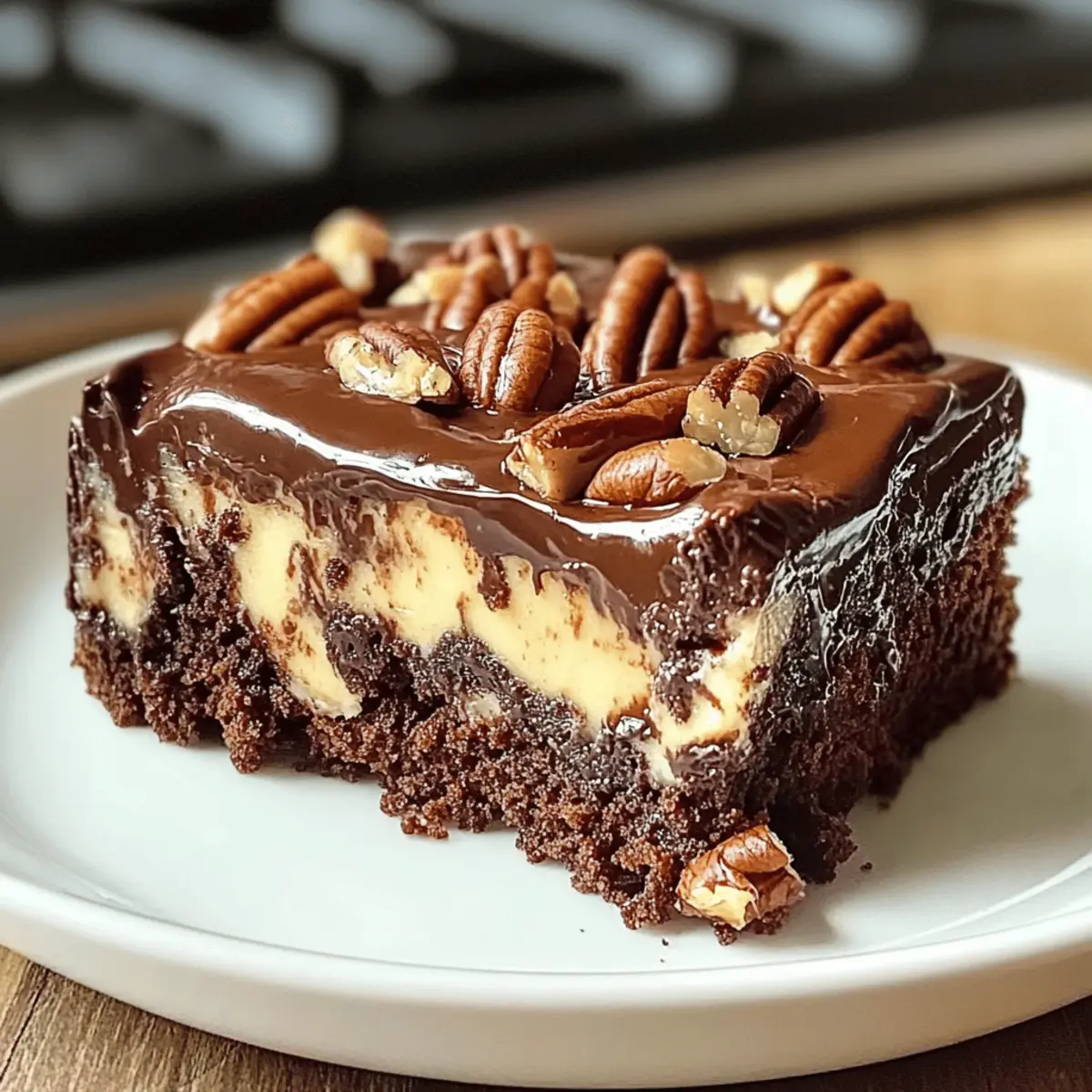 Chocolate Pecan Ooey Gooey Butter Cake