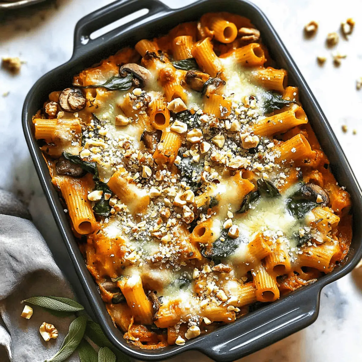Pasta Bake with Pumpkin Tomato Sauce