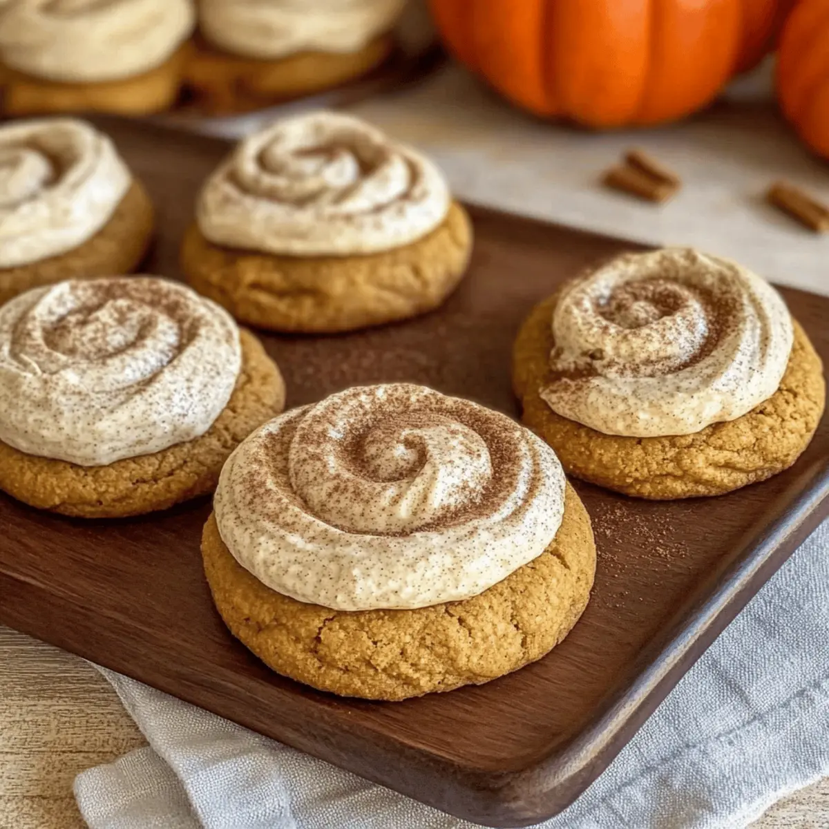 Soft Pumpkin Cookies with Cinnamon Frosting