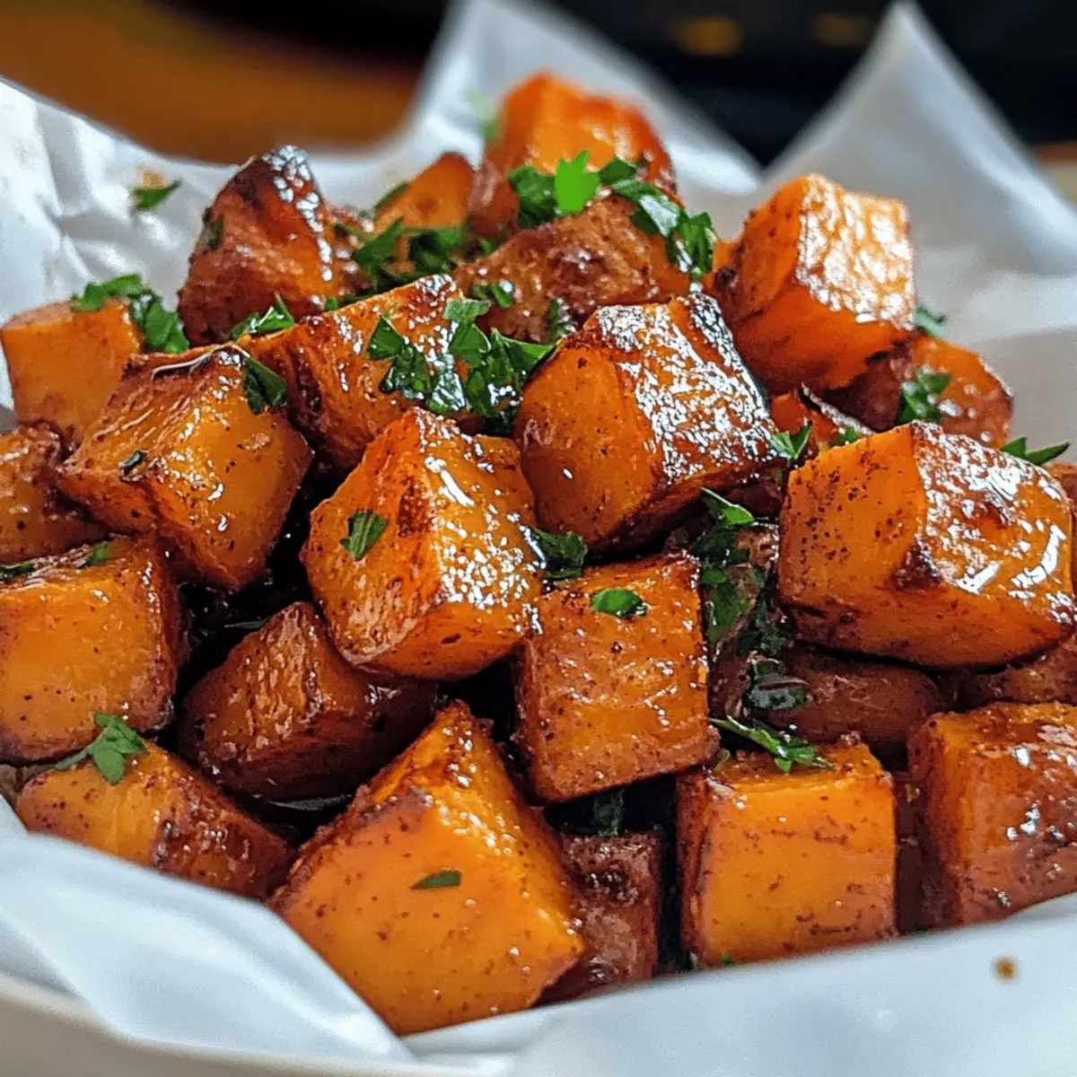 Roasted Sweet Potatoes with Cinnamon & Honey