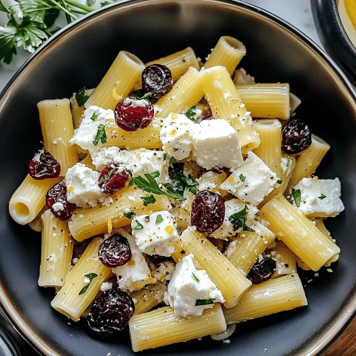Feta & Cranberry Rigatoni Salad