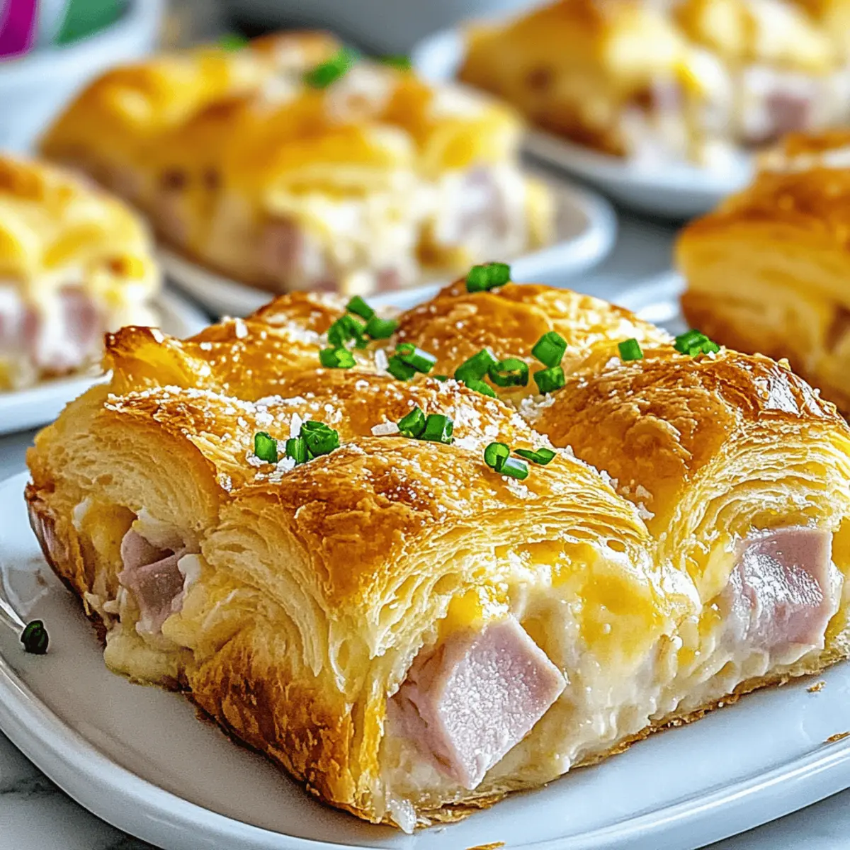 Ham and Cheese Croissant Breakfast Casserole Delight