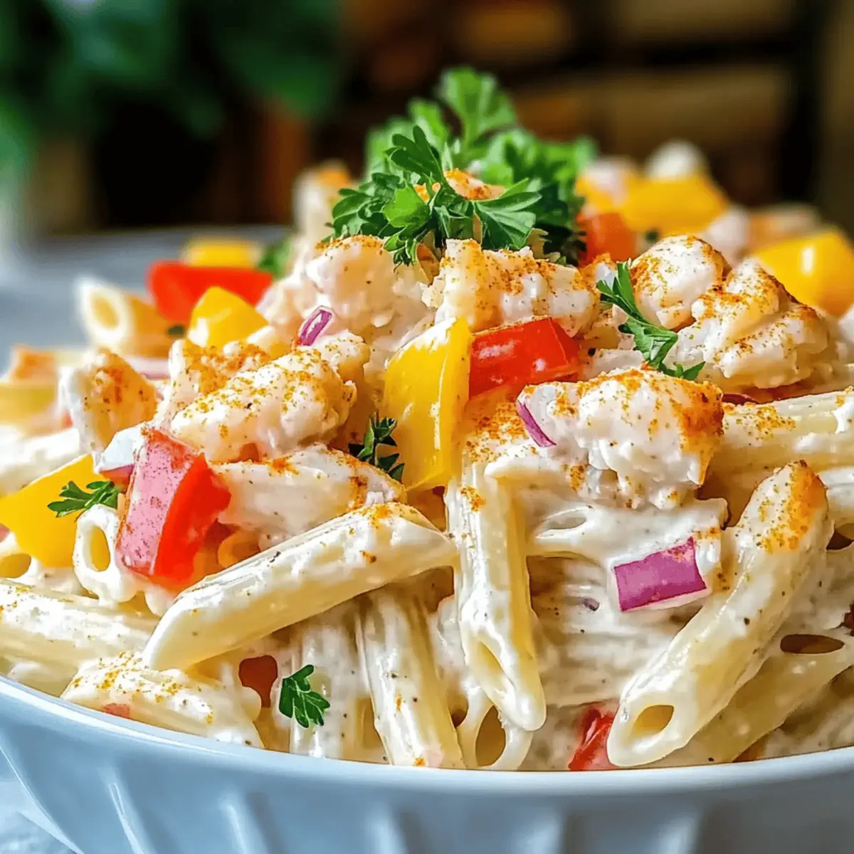 Creamy Cajun Crab Pasta Salad