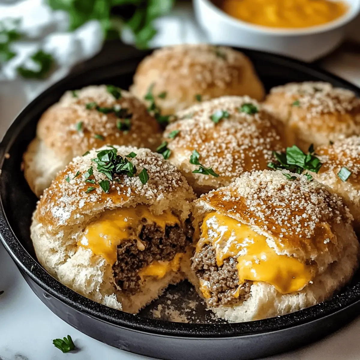 Garlic Parmesan Cheeseburger Bombs