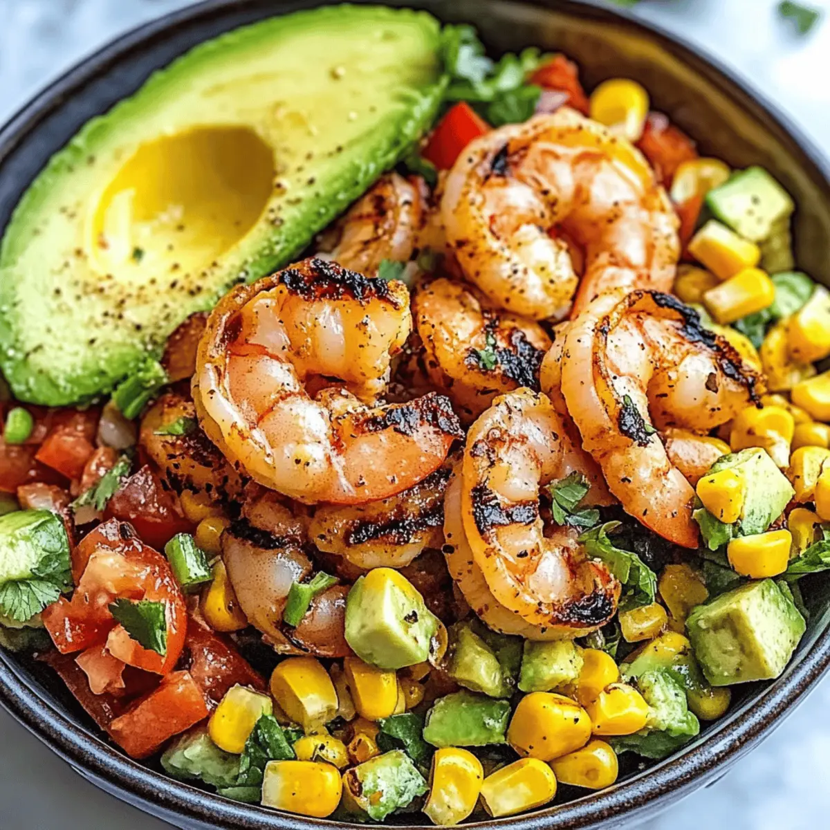 Avocado Corn Salad With Grilled Shrimp
