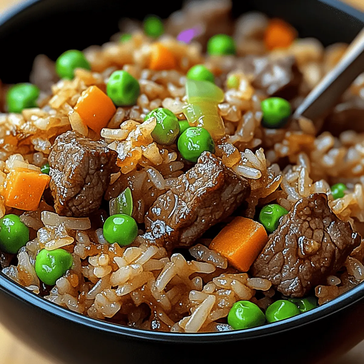 Onion Beef Fried Rice