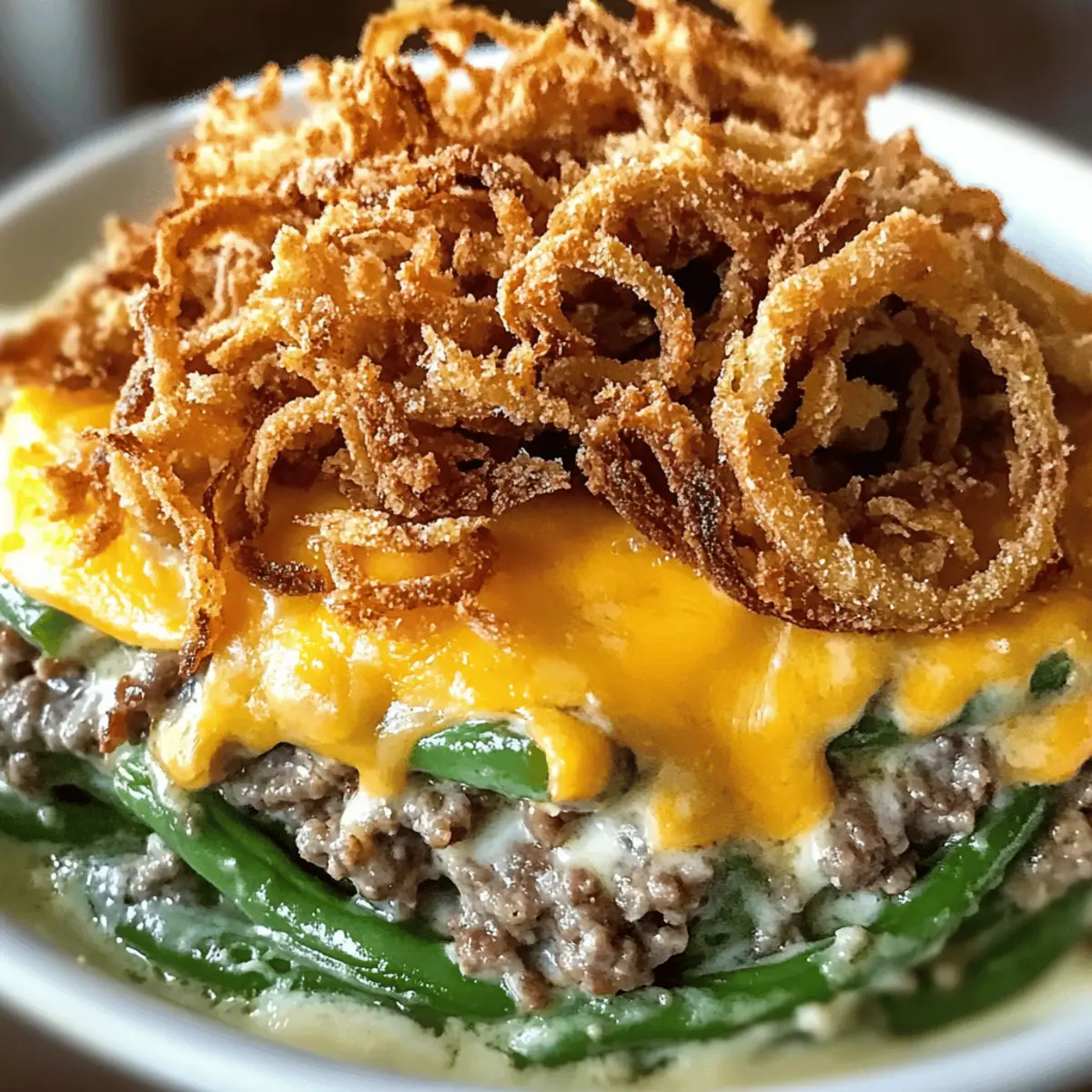 Cheesy Hamburger Green Bean Casserole