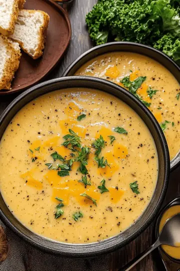 Hearty Cheddar Garlic Herb Potato Soup