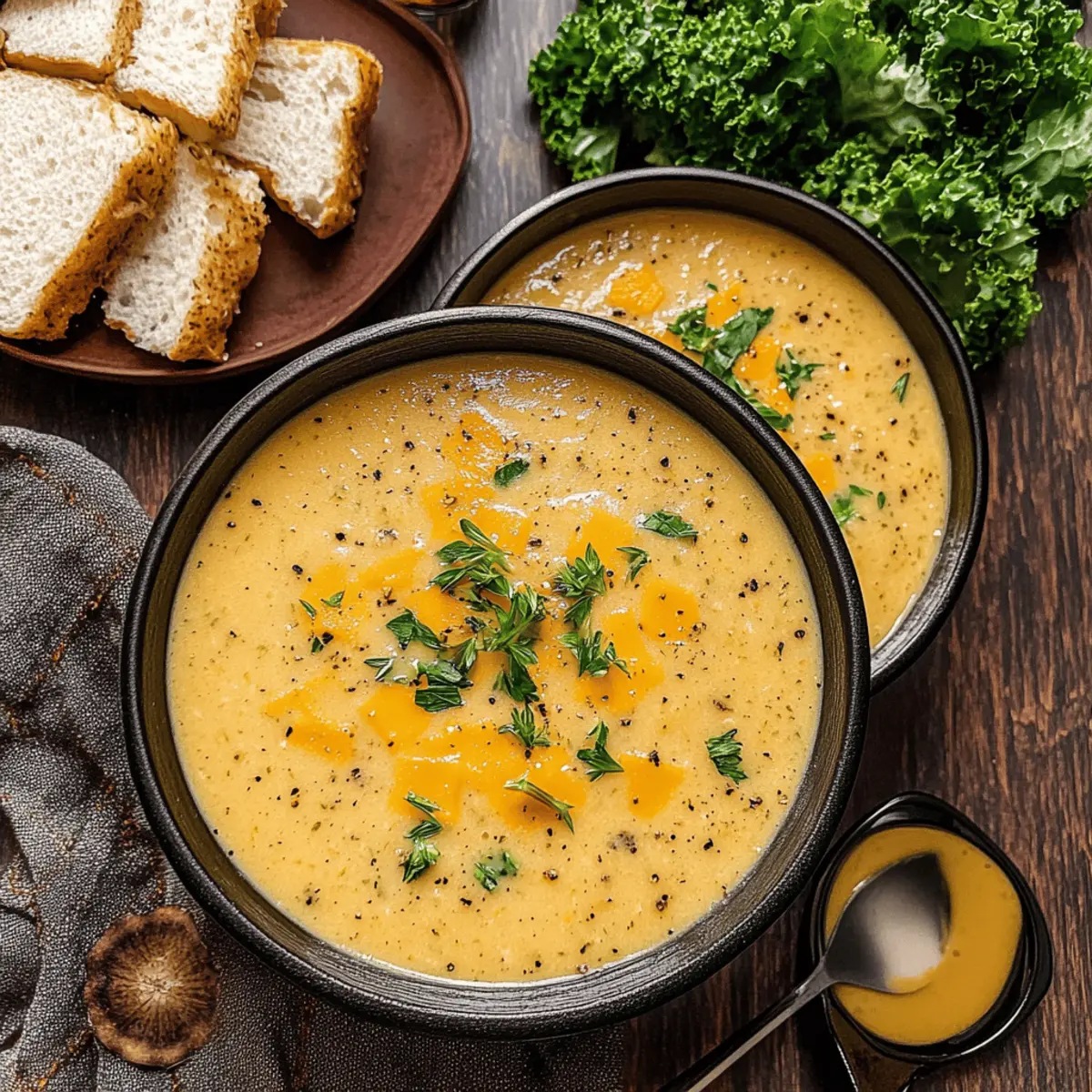 Hearty Cheddar Garlic Herb Potato Soup
