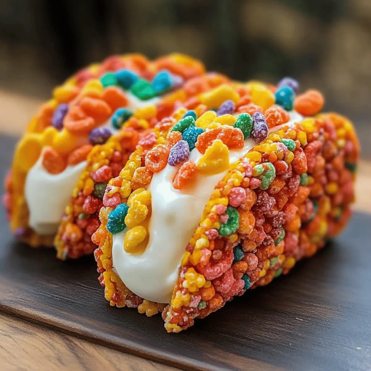 Fruity Pebbles Cheesecake Tacos