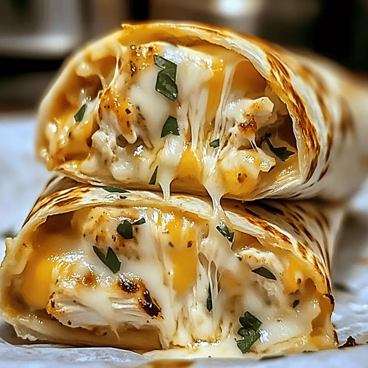 Cheesy Garlic Chicken Wraps