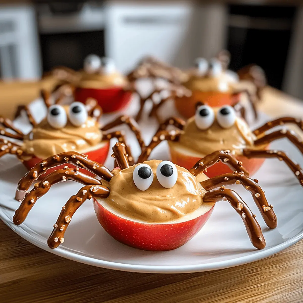 Apple Spiders Halloween Snack
