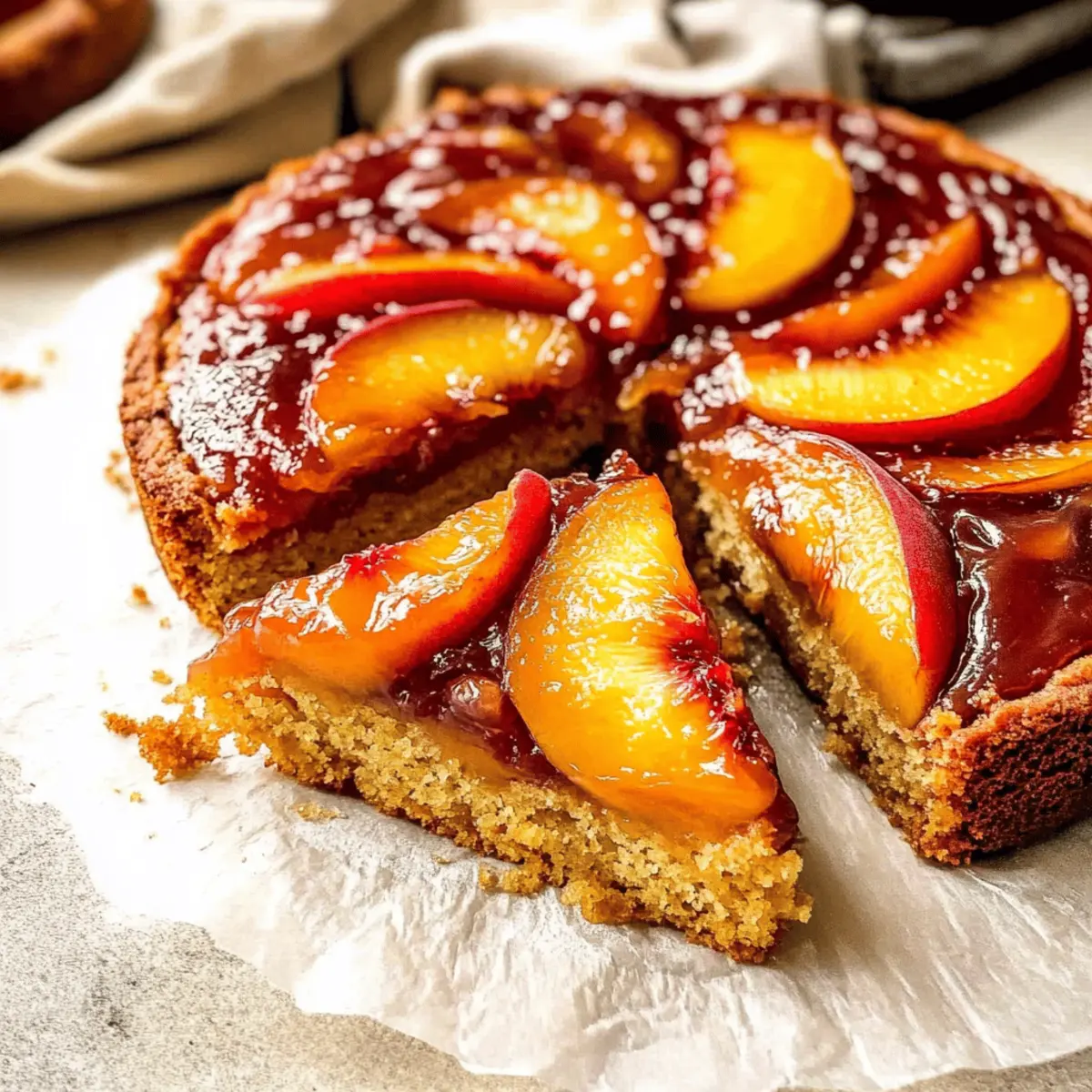 Bourbon Peach Upside Down Cake