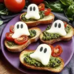 Caprese Crostini Ghosts