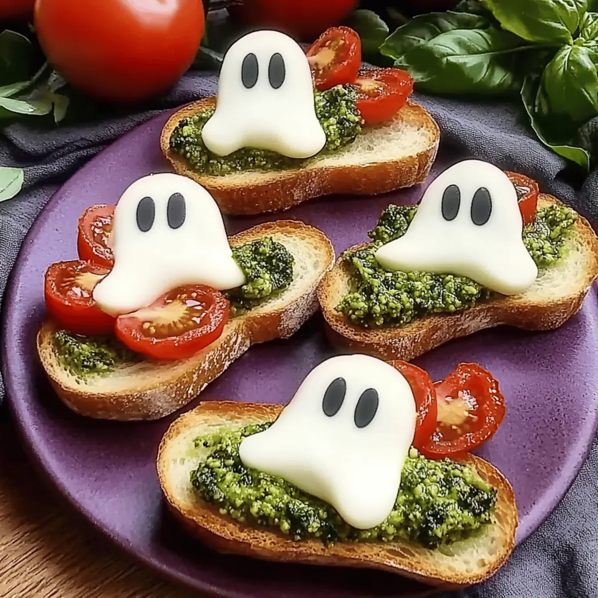 Caprese Crostini Ghosts