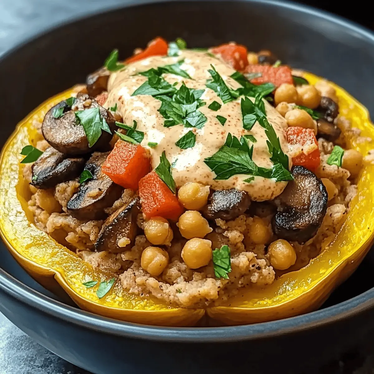 Curried Chickpea Stuffed Acorn Squash