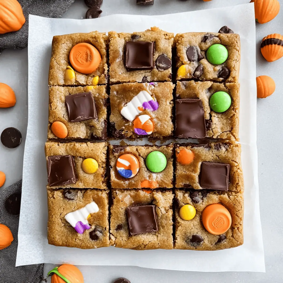 Halloween Candy Cookie Bars