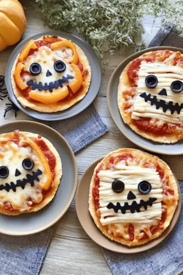 Halloween Mini Pizzas