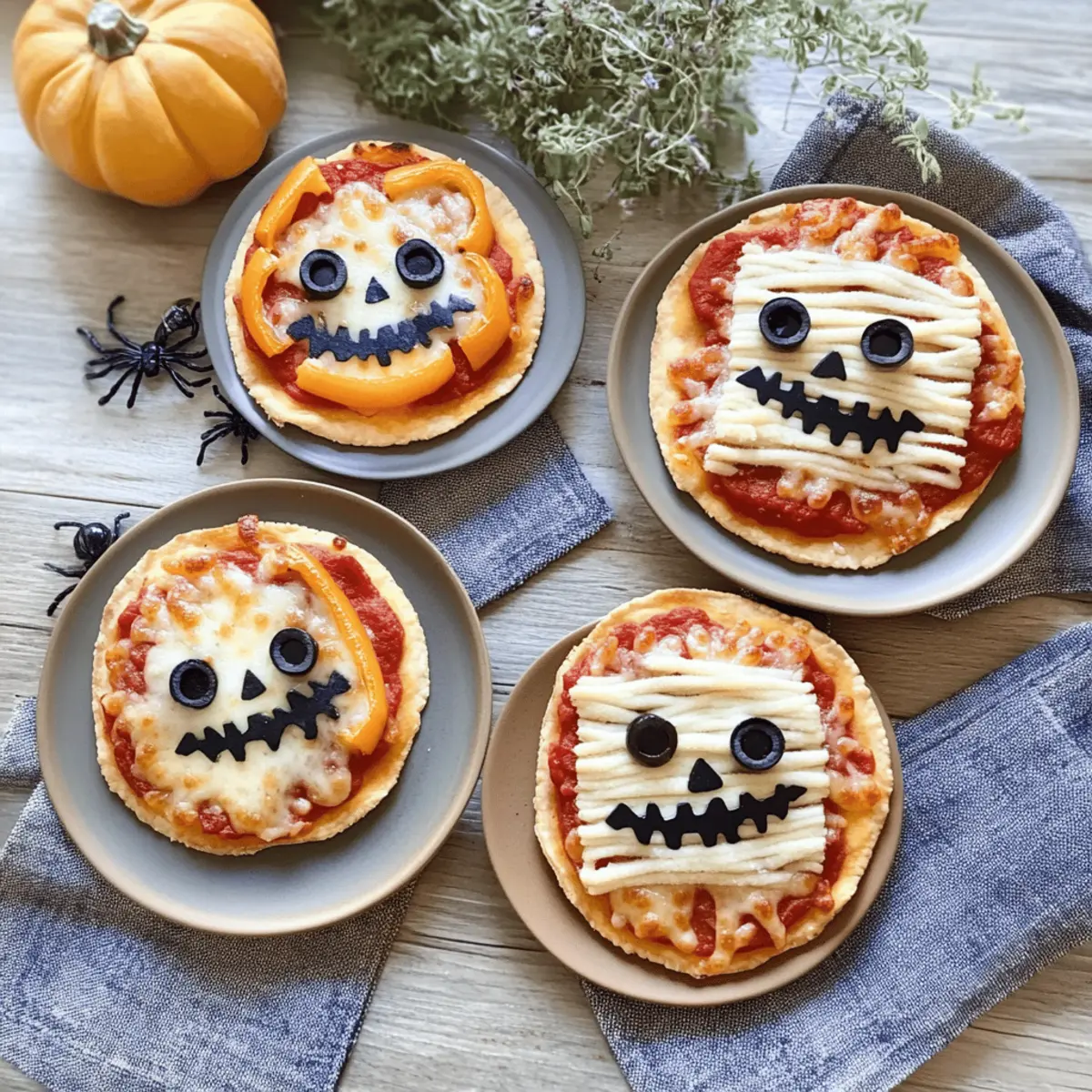 Halloween Mini Pizzas