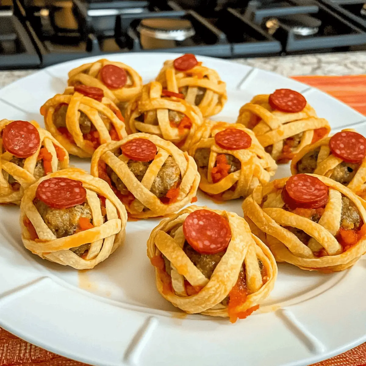 Halloween Mummy Meatballs