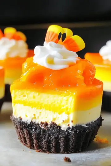 Mini Candy Corn Cheesecakes