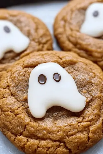 Spooky Ghost Brown Butter Pumpkin Cookies