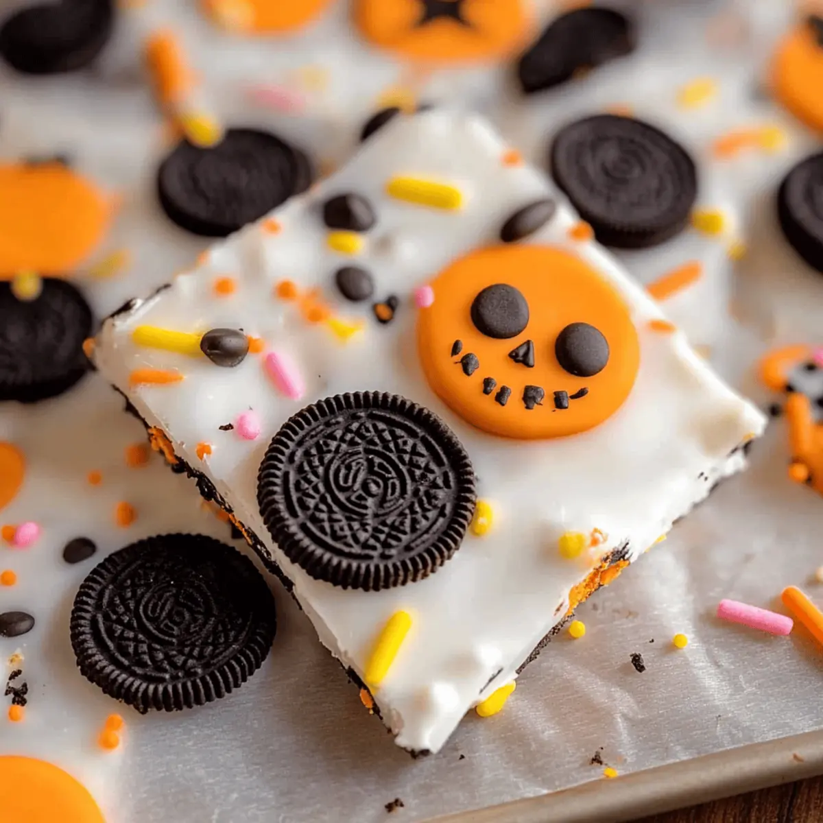 White Chocolate Halloween Oreo Bark