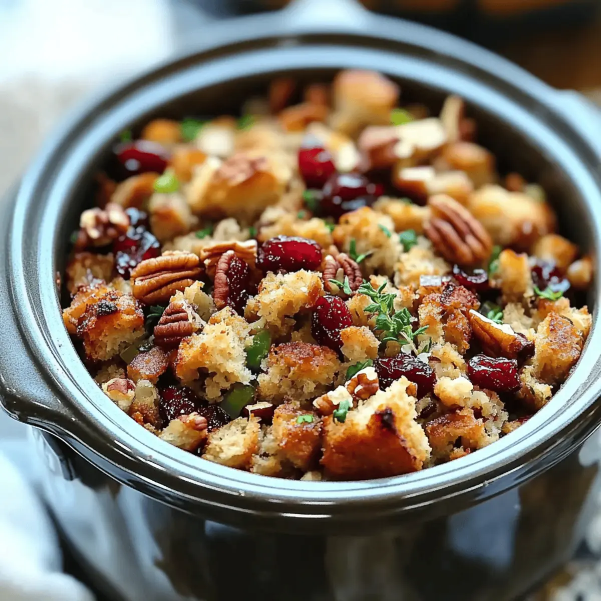 Slow Cooker Cranberry Pecan Stuffing