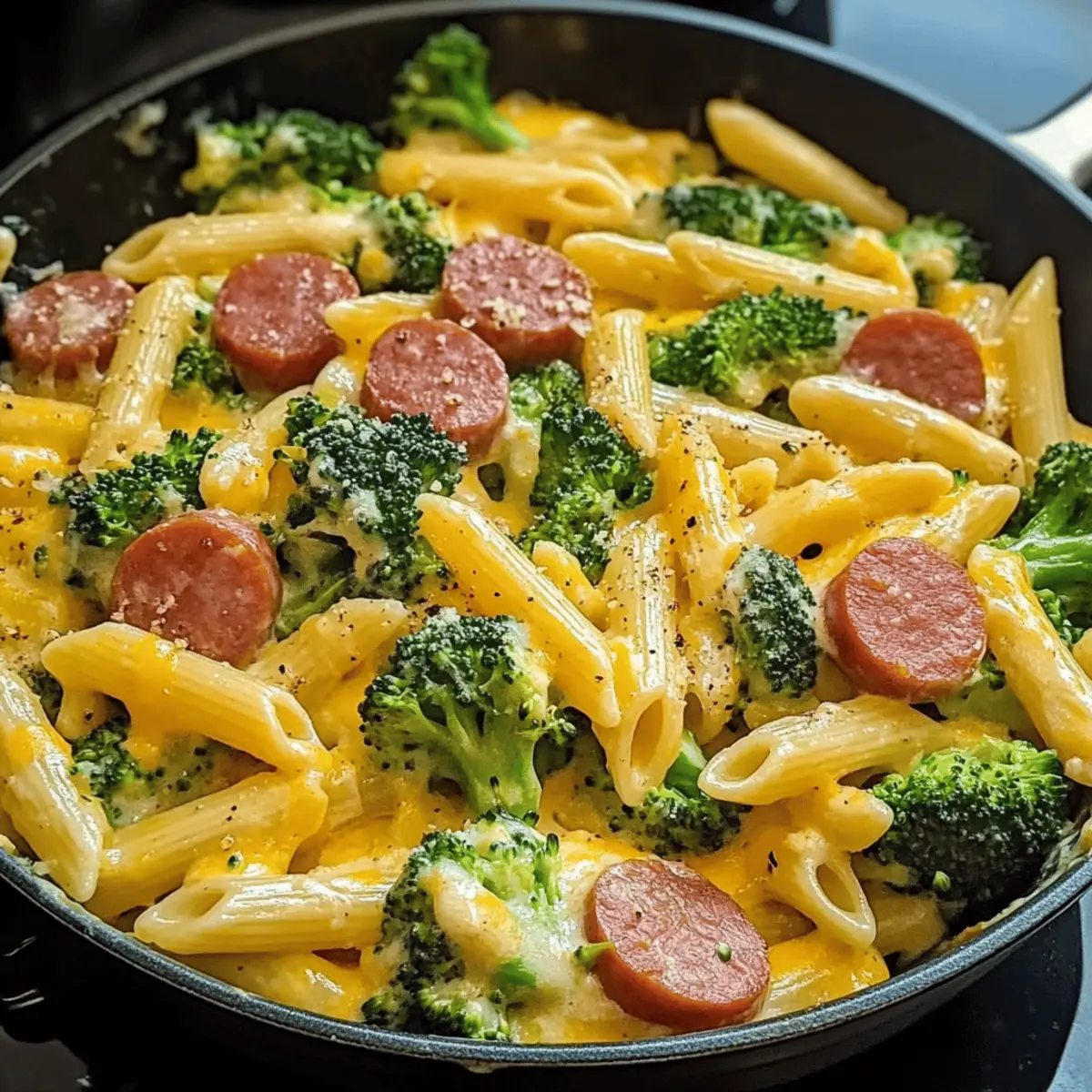 Creamy Kielbasa Broccoli Skillet