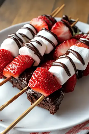 Strawberry Brownie Kabobs