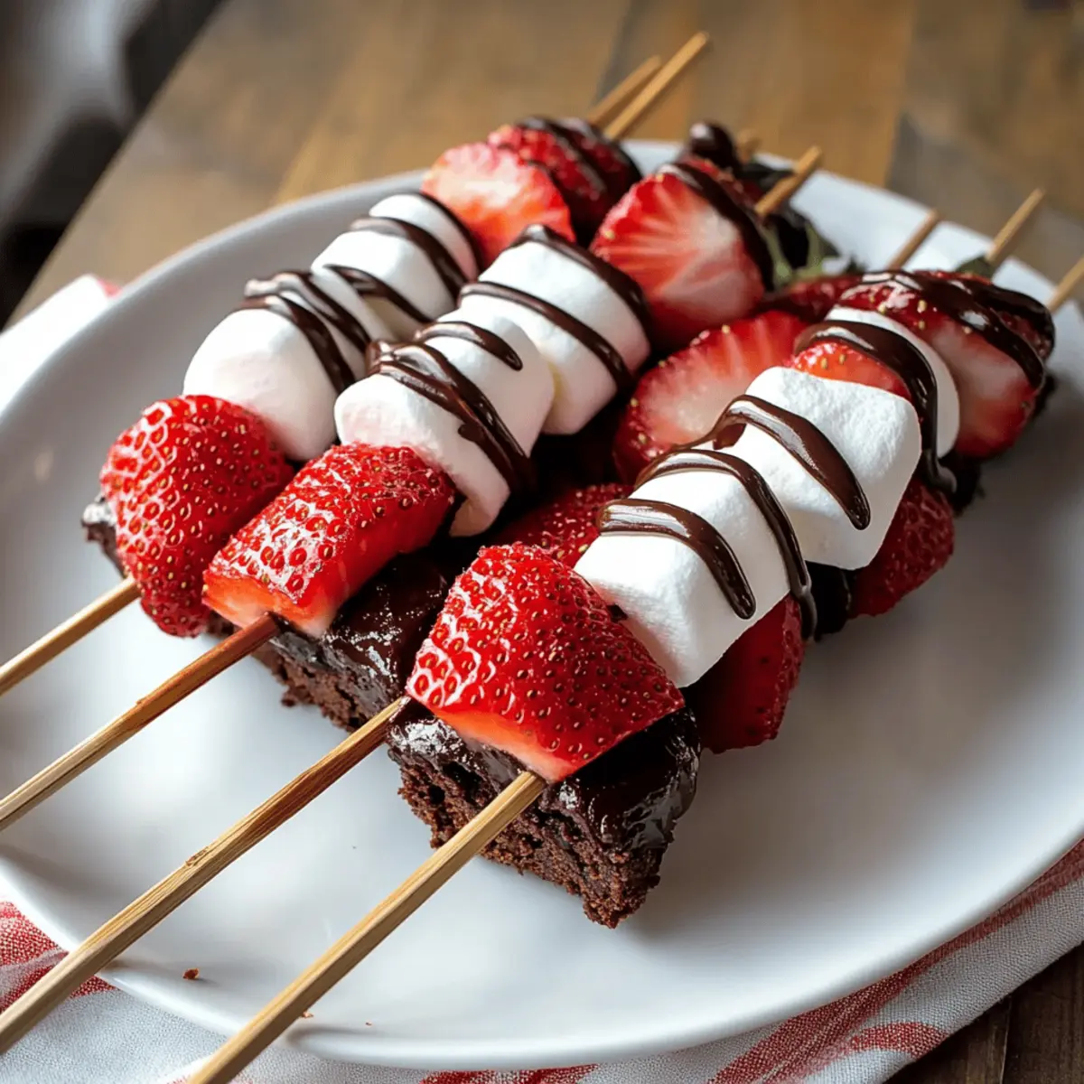 Strawberry Brownie Kabobs