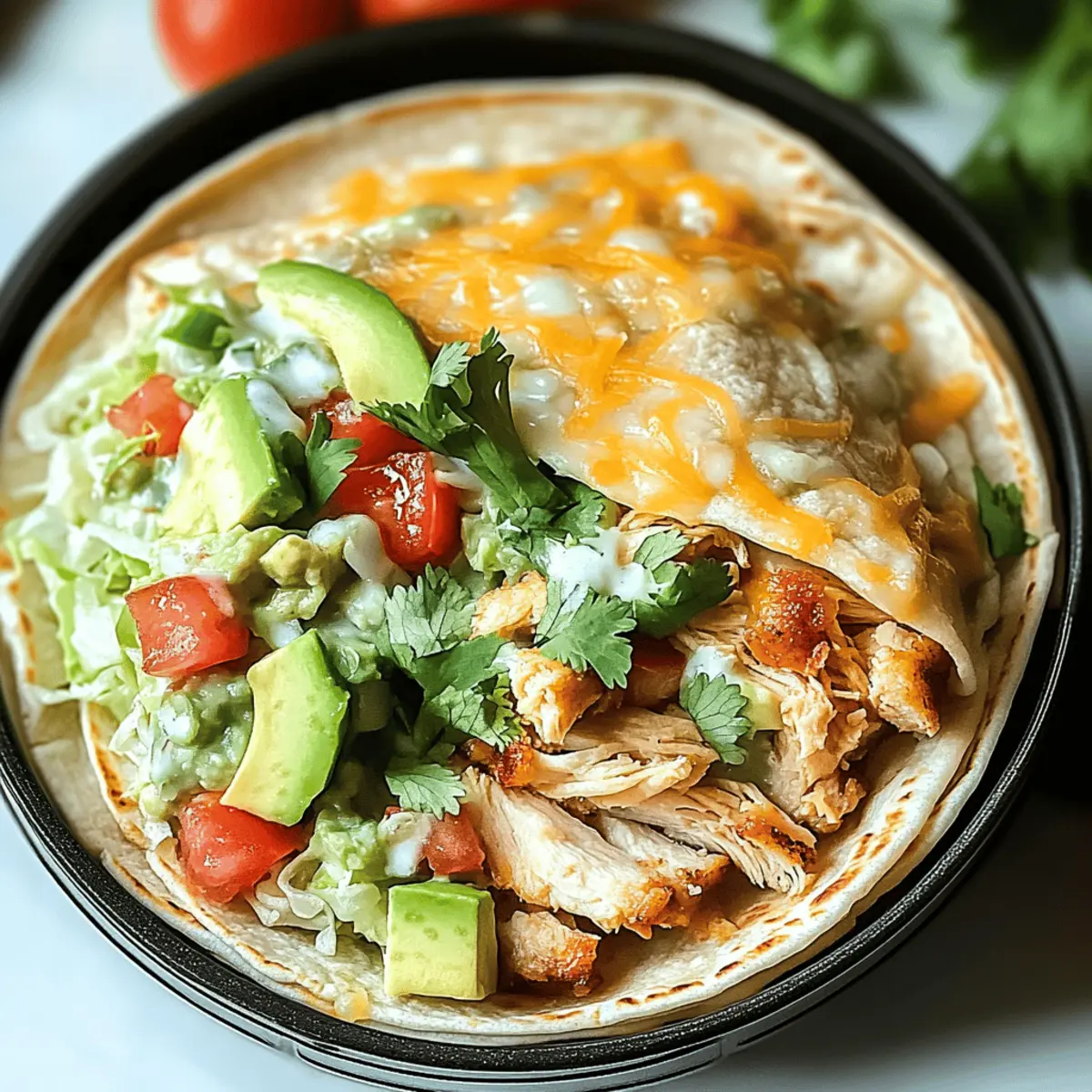 Chicken Avocado Ranch Burritos