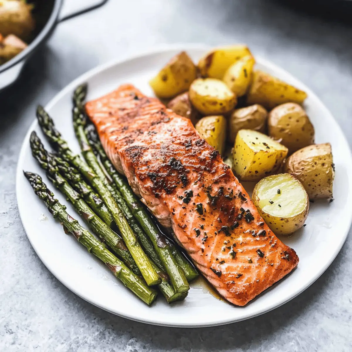 Sheet Pan Salmon and Asparagus with Potatoes