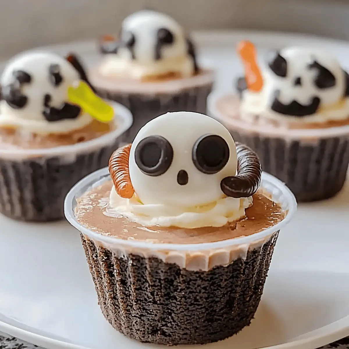 Spooky Graveyard Pudding Cookie Cups Recipe for Halloween