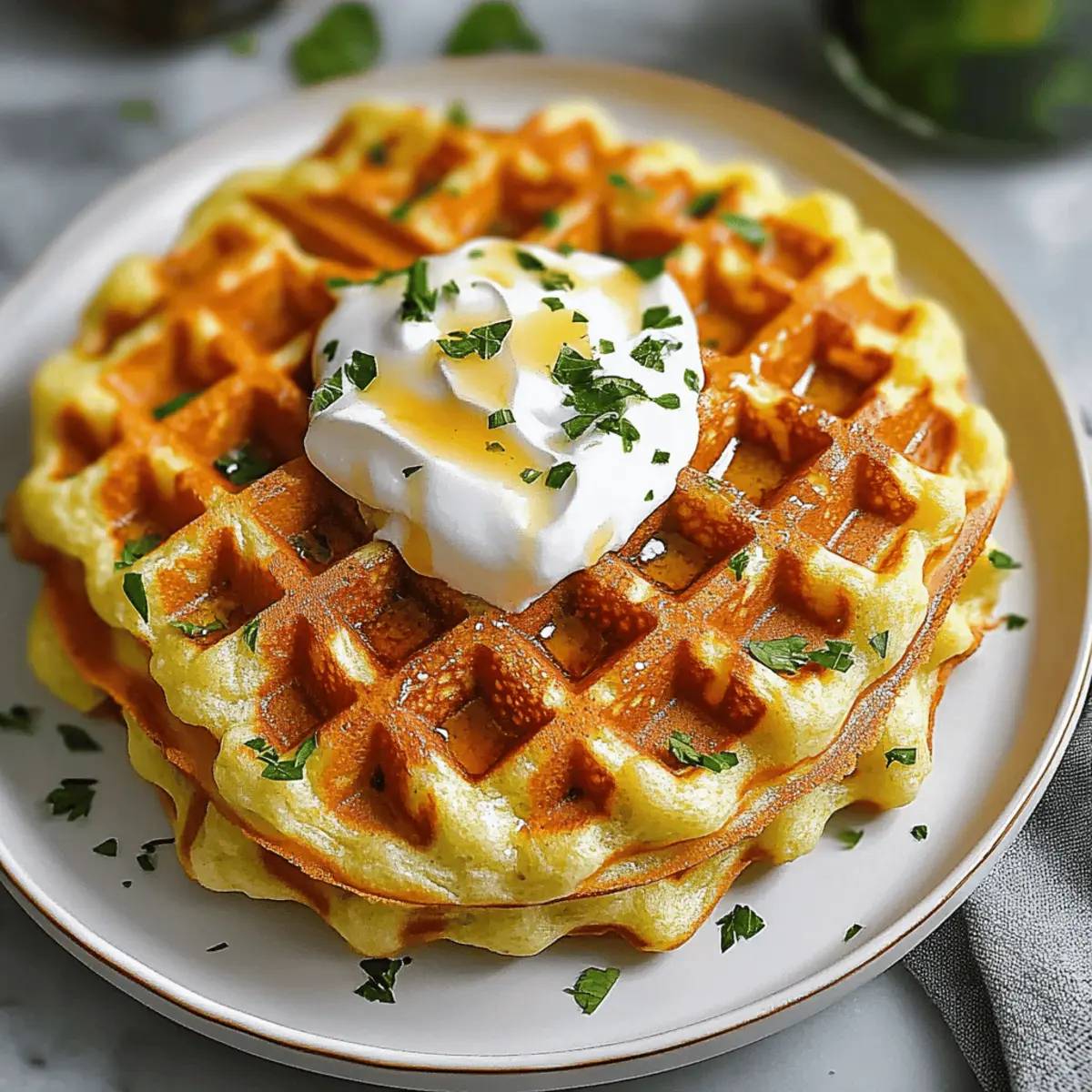 Cheesy Cauliflower Waffles