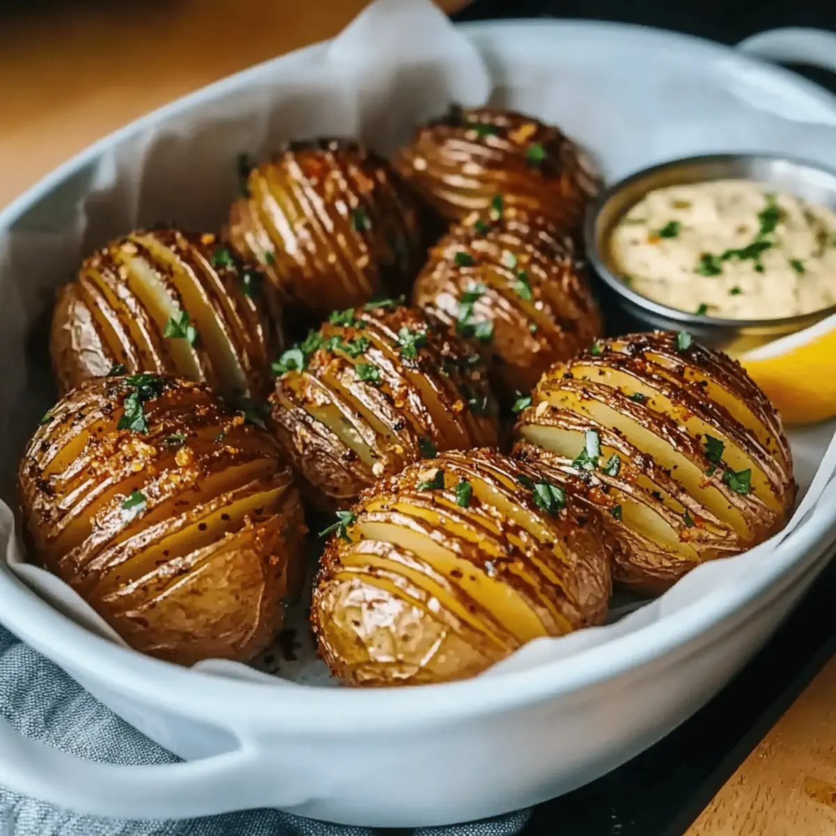 Salt & Pepper Mini Hasselback Potatoes