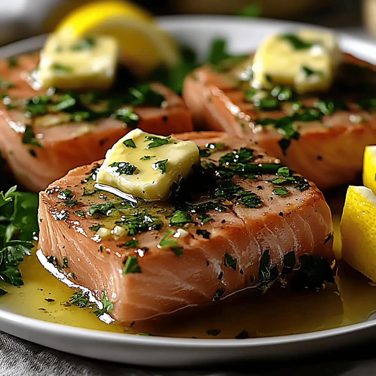 Seared Tuna Steaks with Garlic Herb Butter