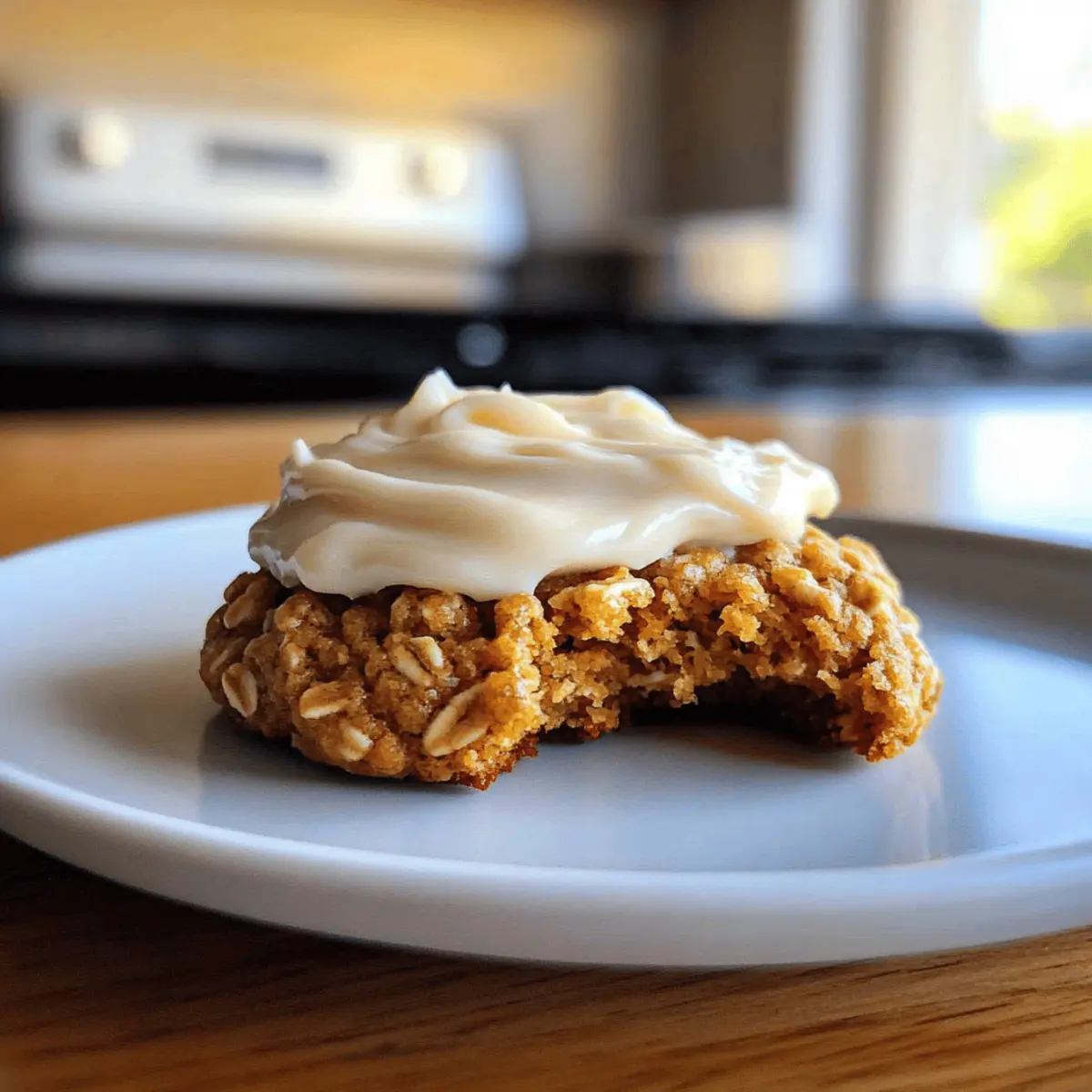 Soft Chewy Pumpkin Oatmeal Cookies Maple Frosting